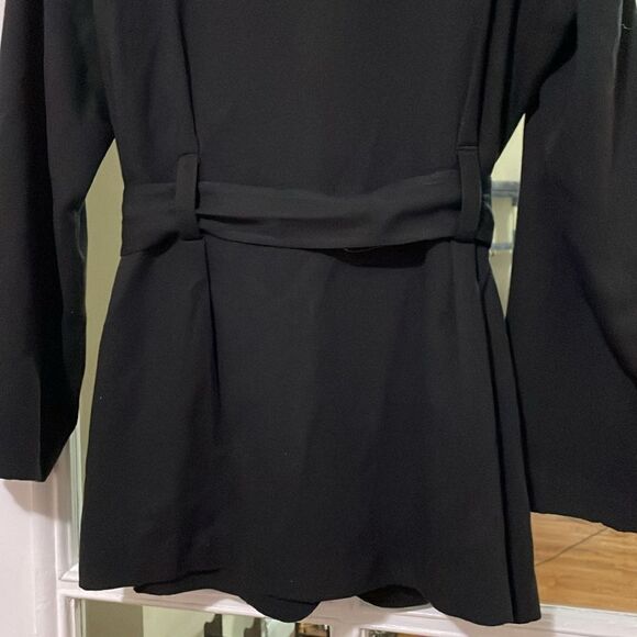 Karin Morgan collection vintage black belted blazer suit jacket size medium - Picture 9 of 14